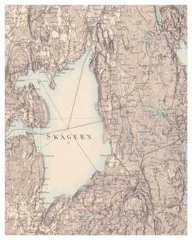 Historisk karta över Finnerödja och Skagern, år 1888