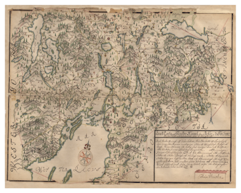 Historisk karta över Askersunds socken, år 1688. (Fri frakt!)