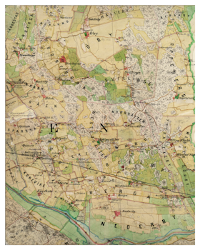 Historisk karta över Fellingsbro, år 1905-1911 (Fri frakt!)