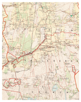 Historisk karta över Hallsberg, år 1864-1869