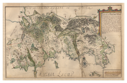Historisk karta över Glanshammars härad, år 1688 (Fri frakt!)