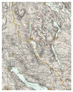 Historisk karta över Åkersjön och Bakvattnet, år 1908 (Fri frakt!)