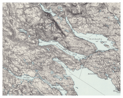 Historisk karta över Alsen, Nälden och Mattmar, år 1903 (Fri frakt!)