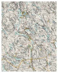 Historisk karta över Backe och Rossön, år 1916 (Fri frakt)