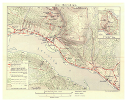 Historisk turistkarta över Åre, år 1902. (Fri frakt!)