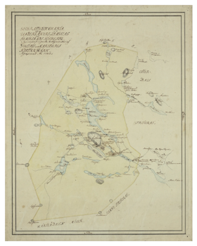 Historisk karta över trakten kring Åre och Undersåker, år 1780 (Fri frakt!)
