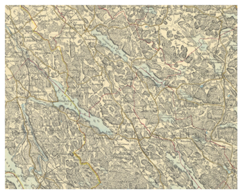 Historisk karta över Grebo, Björsäter, Sturefors och Bankekind, år 1929 (Fri frakt!)