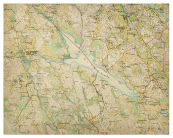 Historisk karta över Grebo, Vist och Sturefors, år 1868-1877 (Fri frakt!)