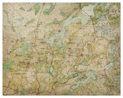 Historisk karta över Tjällmo, 1868-1877 (Fri frakt!)