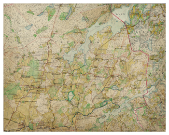 Historisk karta över Tjällmo, 1868-1877 (Fri frakt!)