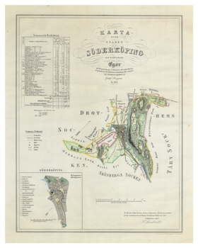 Historisk karta över Söderköping, år 1854