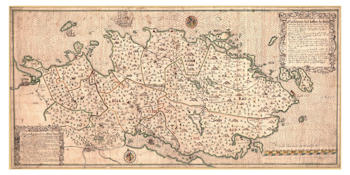 Historisk karta över Vikbolandet, år 1653 (Fri frakt!)