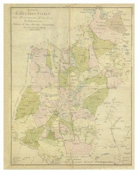 Historisk karta över Godegård, år 1778. (Fri frakt!)