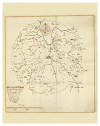Historisk karta över Linköping med omnejd, år 1664. (Fri frakt!)