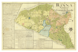 Historisk karta över Rinna, år 1766. (Fri frakt!)