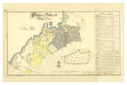 Historisk karta över Hästholmen år 1695. (Fri frakt!)