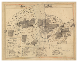 Historisk karta över Rinna, år 1638 (Fri frakt!)