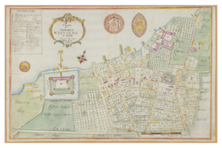 Historisk karta över Vadstena, år 1800.