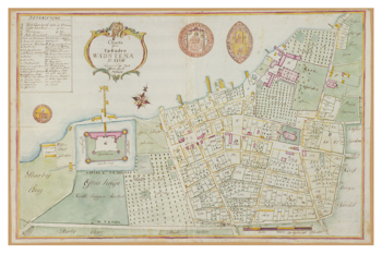 Historisk karta över Vadstena, år 1800.