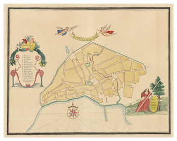 Historisk karta över Ystad, år 1790-1840