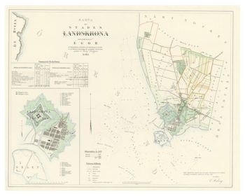Karta från Landskrona, år 1853