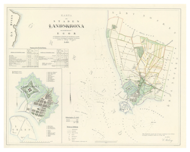 Karta från Landskrona, år 1853