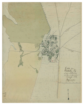Historisk karta över Rinkaby, år 1775