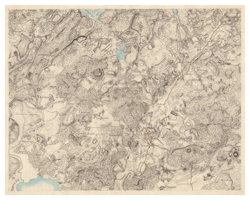 Historisk karta över trakten kring Höör och Hallaröd, år 1820