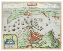 Plansch / Historisk karta över Öresund, 1500-tal.