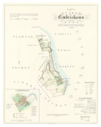 Karta över Simrishamn 1854