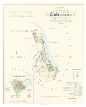 Karta över Simrishamn 1854