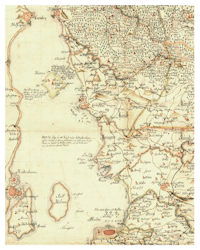 Historisk karta över Västra Skåne, år 1747