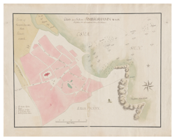 Historisk karta över Simrishamn, år 1752