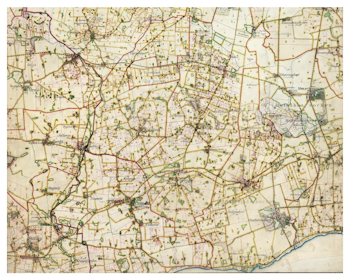 Historisk karta över Skivarp, Rydsgård och Snårestad, år 1910-1915