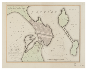 Historisk karta över Karlsborg, år 1811 (Fri frakt!)