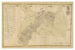 Historisk karta över Valstad, år 1645