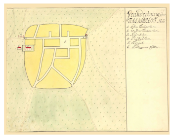 Historisk karta över Falköping, år 1738-1760