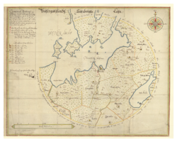 Historisk karta över Mariestad med omnejd, år 1669 (Fri frakt!)
