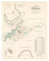 Karta från Falköping, år 1856