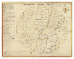 Historisk karta över Skara med omnejd, år 1669 (Fri frakt!)