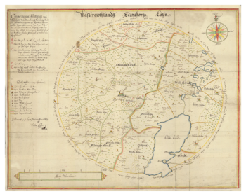 Historisk karta över Skara med omnejd, år 1669 (Fri frakt!)
