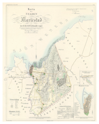 Karta från Mariestad 1856 (Fri frakt!)