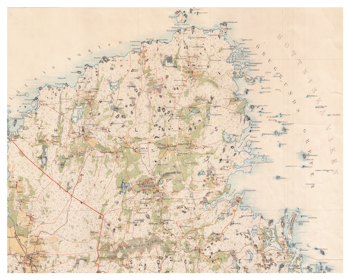 Historisk karta över Hållnäs med omnejd, år 1863-1864 (Fri frakt!)