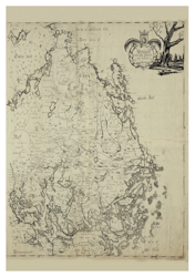 Historisk karta över Uppland, mitten av 1700-talet.  (Fri frakt!)