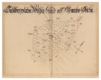 Historisk karta över Harbo, år 1688 (Fri frakt!)