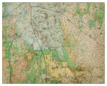 Historisk karta över trakten kring Karlholm, år 1859-1863 (Fri frakt!)