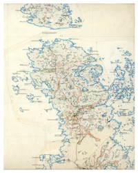 Historisk karta över Norrboda, Gräsö, år 1901-1906 (Fri frakt!)