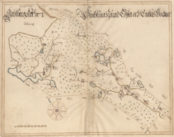 Historisk karta över Västerlövsta socken, år 1688. (Fri frakt!)