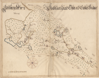 Historisk karta över Västerlövsta socken, år 1688. (Fri frakt!)