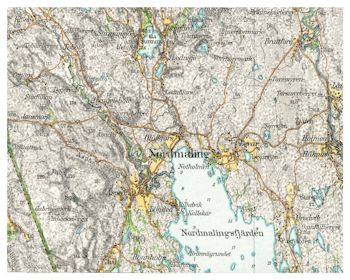 Historisk karta över Nordmaling, år 1923 (Fri frakt!)
